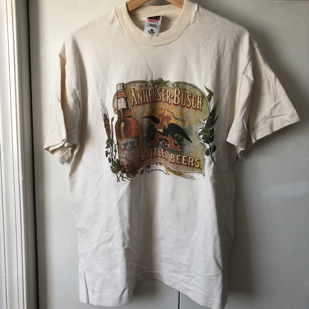 Vintage printed beer Anheuser-Busch heavyweight t-shirt
